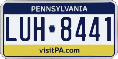 PA license plate LUH8441