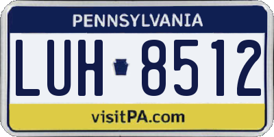 PA license plate LUH8512