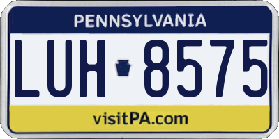PA license plate LUH8575
