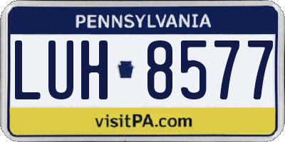 PA license plate LUH8577