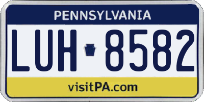 PA license plate LUH8582