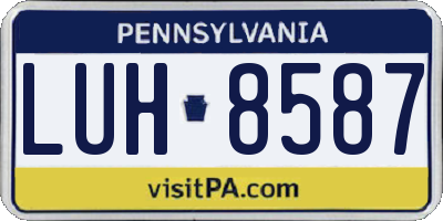 PA license plate LUH8587