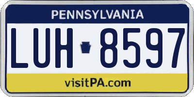 PA license plate LUH8597