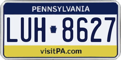 PA license plate LUH8627