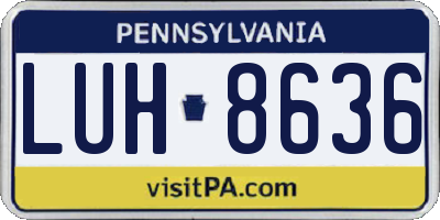 PA license plate LUH8636