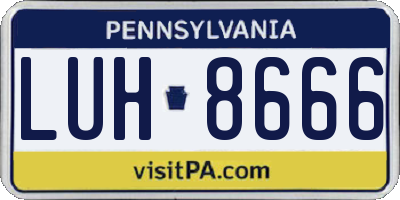 PA license plate LUH8666