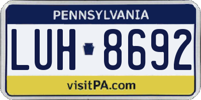PA license plate LUH8692
