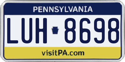 PA license plate LUH8698