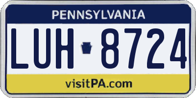 PA license plate LUH8724
