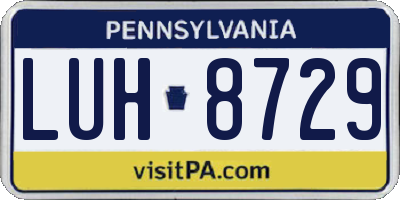 PA license plate LUH8729