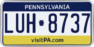 PA license plate LUH8737