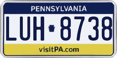 PA license plate LUH8738