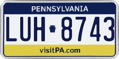 PA license plate LUH8743