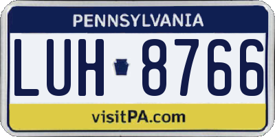 PA license plate LUH8766
