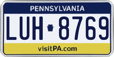 PA license plate LUH8769