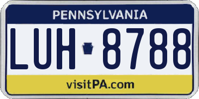 PA license plate LUH8788