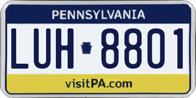 PA license plate LUH8801