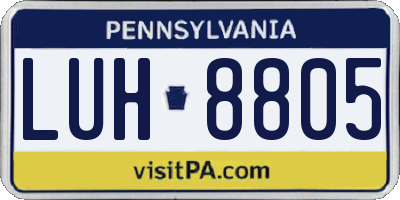 PA license plate LUH8805
