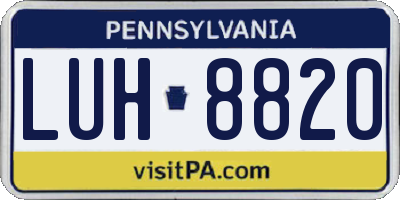 PA license plate LUH8820