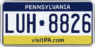PA license plate LUH8826