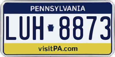 PA license plate LUH8873