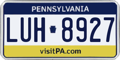 PA license plate LUH8927