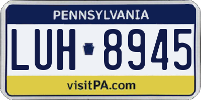 PA license plate LUH8945