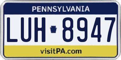 PA license plate LUH8947