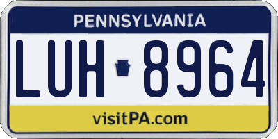 PA license plate LUH8964