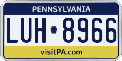 PA license plate LUH8966