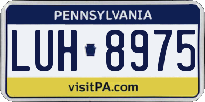 PA license plate LUH8975