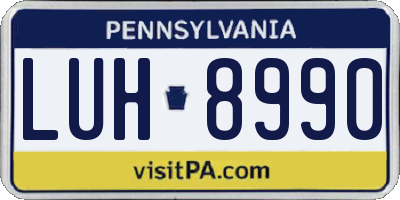 PA license plate LUH8990