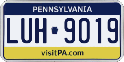 PA license plate LUH9019