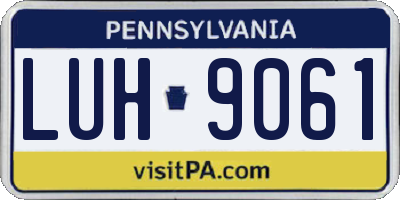 PA license plate LUH9061