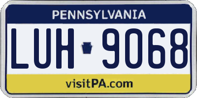 PA license plate LUH9068