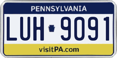 PA license plate LUH9091