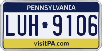 PA license plate LUH9106