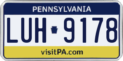 PA license plate LUH9178