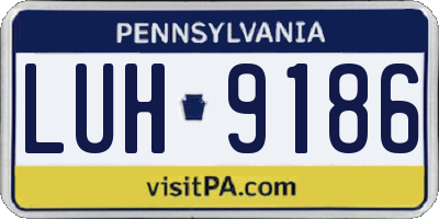 PA license plate LUH9186
