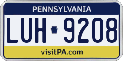 PA license plate LUH9208