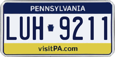 PA license plate LUH9211