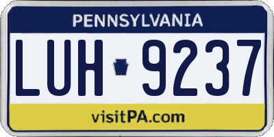 PA license plate LUH9237