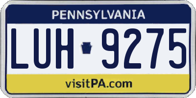 PA license plate LUH9275