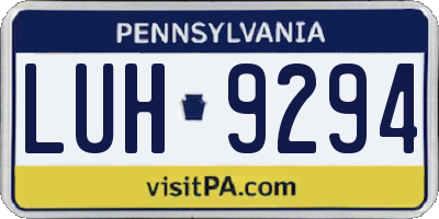 PA license plate LUH9294