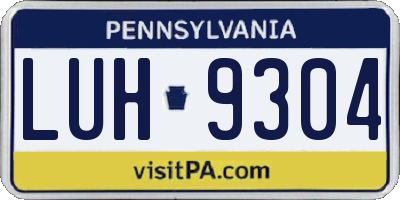 PA license plate LUH9304