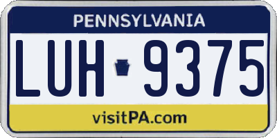 PA license plate LUH9375