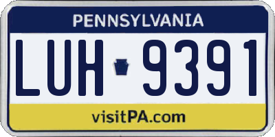 PA license plate LUH9391