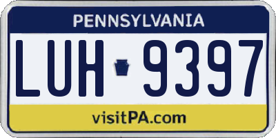PA license plate LUH9397