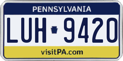 PA license plate LUH9420