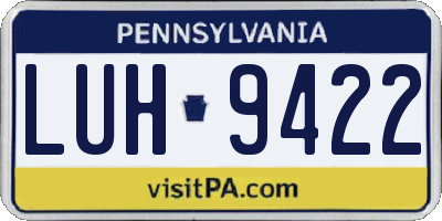PA license plate LUH9422